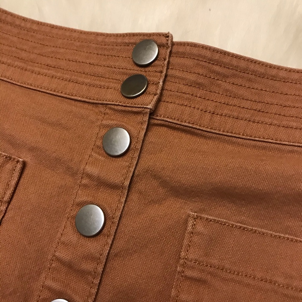 MADEWELL High Waist Snap Skirt In Burnt Sienna - Picture 7 of 11